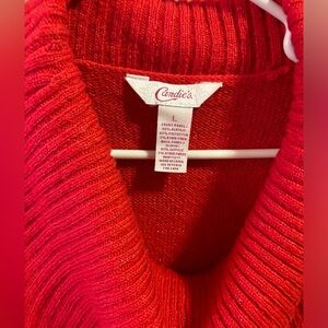 Candies size L red cowl neck sweater
